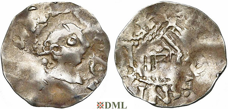 Денарий, Германия, Нижняя Лотарингия, Anonymous bishop, м.д. Maastricht, Ilisch 2014, 40.19 