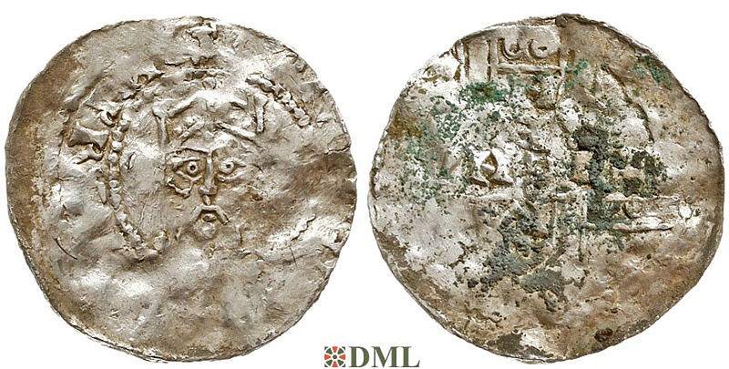 Денарий, Германия, Швабия, Heinrich II (1002-1024), м.д. Strassburg, Dbg. 919