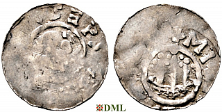 Денарий, Германия, Саксония, Godehard von Hildesheim (1022-1038), м.д. Hildesheim, Dbg.