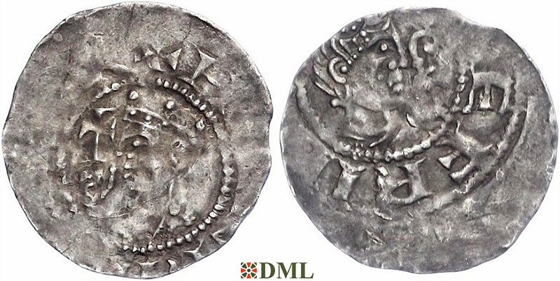 Денарий, Германия, Франкония, Heinrich IV (1056-1106), м.д. Mainz, Dbg. 811