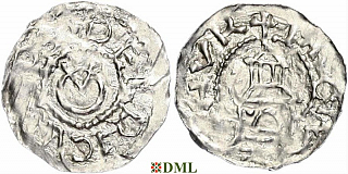 Денарий, Германия, Швабия, Ulrich I (1002-1026), м.д. Chur, Dbg. 984