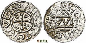Денарий, Германия, Бавария, Heinrich II (1002-1024), м.д. Regensburg, монетарий OWNI, Hahn 1976, 27j2