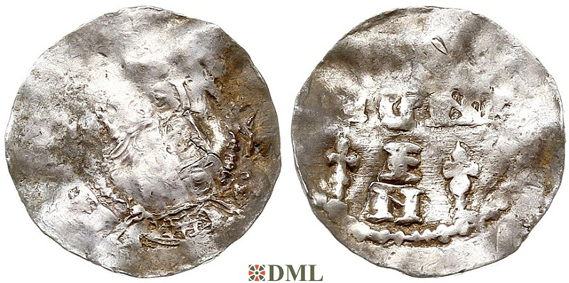 Денарий, Германия, Швабия, Heinrich II (1002-1024), м.д. Strassburg, Dbg. 918