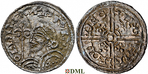 Денарий, Англия, Harold I (1035-1040), м.д. Thetford, монетарий Leofwine, North 803