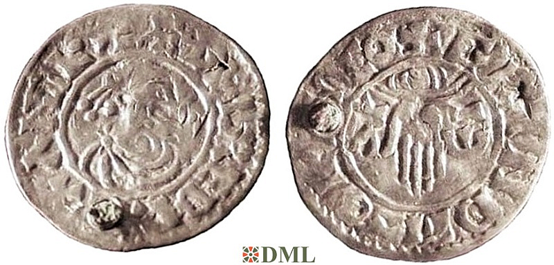 Денарий, Англия, Æthelred II (978-1016), м.д. Lincoln, монетарий Grind