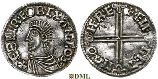 Денарий, Англия, Æthelred II (978-1016), м.д. Hereford, монетарий Ælfget, North 774