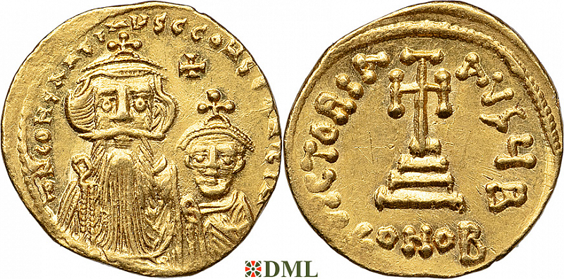 Солид, Византия, Heraclius (610-641) и Heraclius Constantine (613–641), м.д. Constantinople