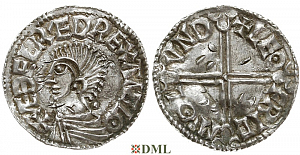 Денарий, Англия, Æthelred II (978-1016), м.д. London, монетарий Leofric, North 774