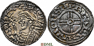 Денарий, Англия, Cnut  (1016-1035), м.д. Nottingham, монетарий Blacaman, North 790