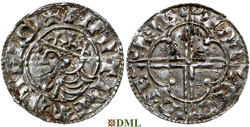 Денарий, Англия, Cnut (1016-1035), м.д. Exeter, монетарий Thurgod, North 781