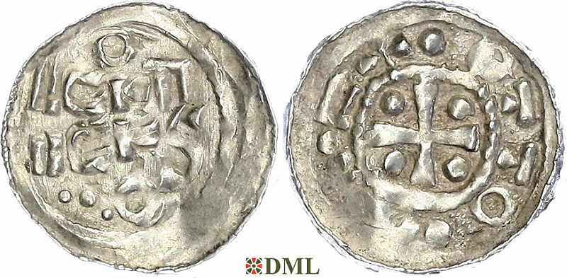 Денарий, Германия, Швабия, Otto I - Otto III (973-1002), м.д. Esslingen, Dbg. 1271