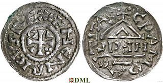 Денарий, Германия, Бавария, Heinrich II (1002-1024), м.д. Cham, монетарий HECIL, Hahn 1976, 80a1.1