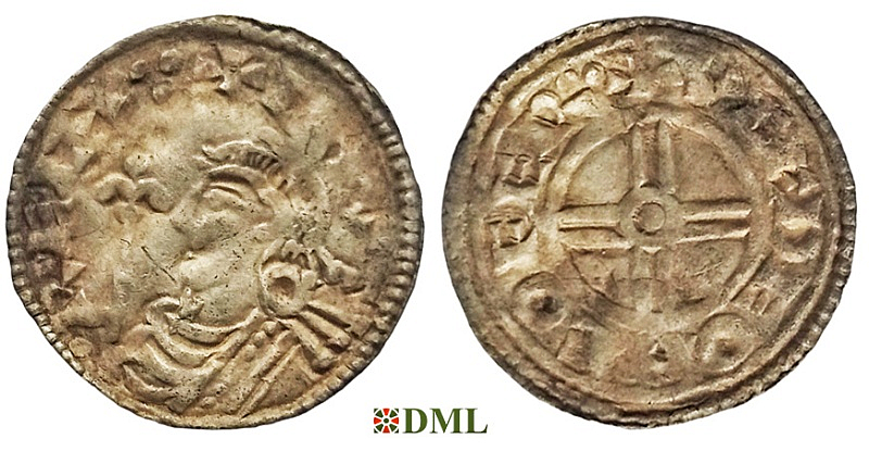 Денарий, Англия, Cnut (1016-1035), м.д. York, монетарий , North 790