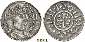 Денарий, Германия, Бавария, Heinrich II (1002-1024), м.д. Regensburg, монетарий ECCHO, Hahn 1976, 29b3