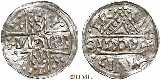 Денарий, Германия, Бавария, Heinrich V (1018-1026), м.д. Regensburg, монетарий CCCIIO, Hahn 1976, 31d9