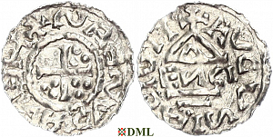 Денарий, Германия, Швабия, Heinrich I (973-982), м.д. Augsburg, монетарий EИCI, Hahn 1976, 134a1