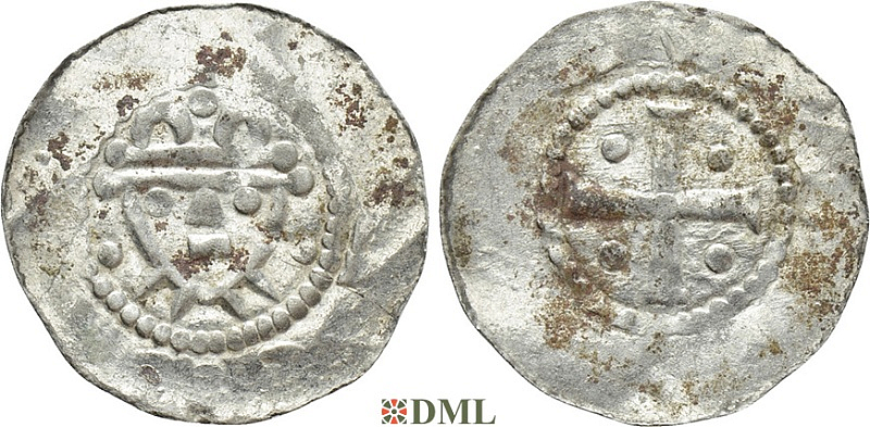 Денарий, Германия, Нижняя Лотарингия, Hermann (1059-1074), м.д. Jever, Dbg. 595