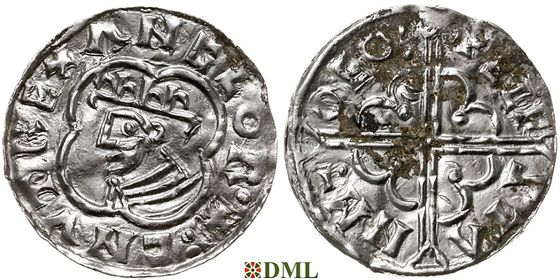 Денарий, Англия, Cnut (1016-1035), м.д. York, монетарий Ælfstan, North 781