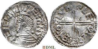 Денарий, Англия, Æthelred II (978-1016), м.д. London, монетарий Leofwine, North 774