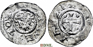 Денарий, Германия, Нижняя Лотарингия, Hermann (1059-1074), м.д. Jever, Dbg. 597