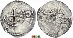 Денарий, Германия, Франкония, Otto III (983-1002), м.д. Wurzburg, Dbg. 856