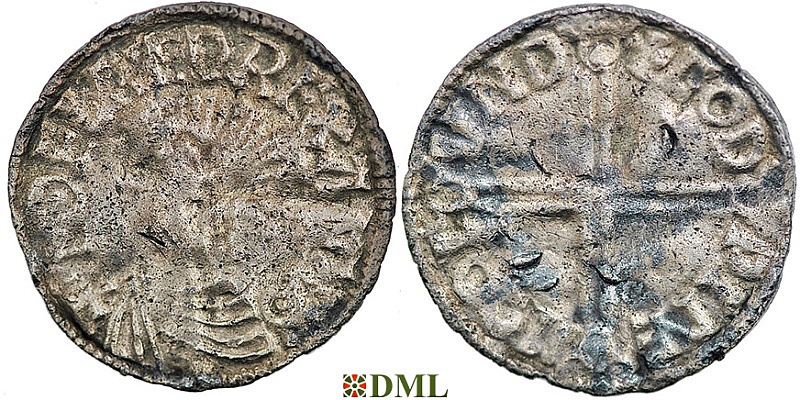 Денарий, Англия, Æthelred II (978-1016), м.д. London, монетарий Godwine, North 774