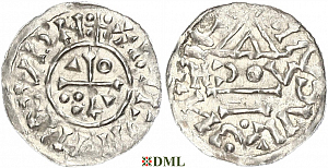 Денарий, Германия, Бавария, Heinrich II (1002-1024), м.д. Regensburg, монетарий HƆOV, Hahn 1976, 27i1