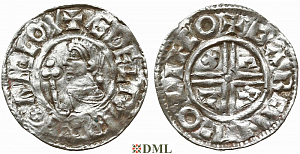 Денарий, Англия, Æthelred II (978-1016), м.д. Lincoln, монетарий Garfin, North 770