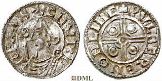 Денарий, Англия, Cnut (1016-1035), м.д. Lincoln, монетарий Wulfbeorn, North 787