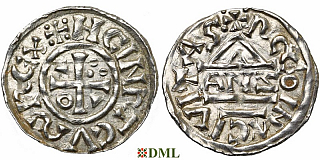 Денарий, Германия, Бавария, Heinrich II (1002-1024), м.д. Regensburg, монетарий ANZO, Hahn 1976, 27a2