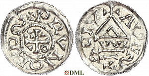 Денарий, Германия, Швабия, Bruno (1006-1029), м.д. Augsburg, монетарий WI, Hahn 1976, 142a2