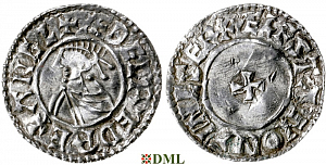 Денарий, Англия, Æthelred II (978-1016), м.д. Winchester, монетарийÆlfstan, North 777