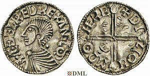 Денарий, Англия, Æthelred II (978-1016), м.д. Hereford, монетарий Dilion