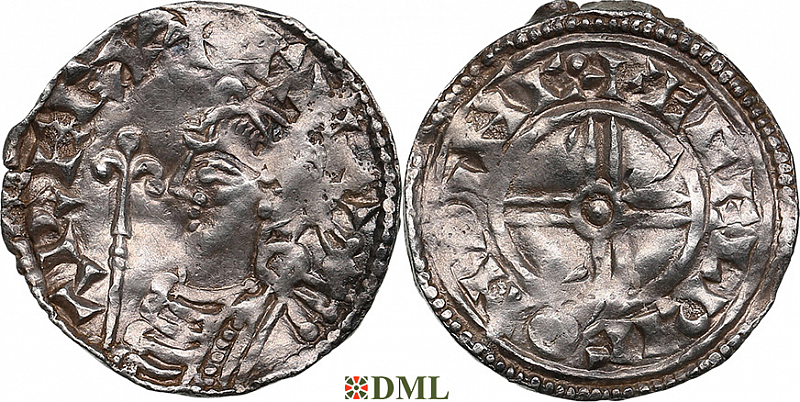 Денарий, Англия, Cnut (1016-1035), м.д. Winchester, монетарий Ægerlic, North 790
