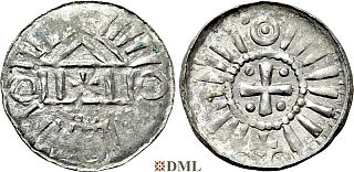 Денарий, Германия, Саксония, Anonymous bishop, Sachesnpfennig, Kilger 2000, KN 1