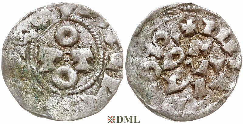 Денарий, Италия, Otto II (967-983), м.д. Pavia