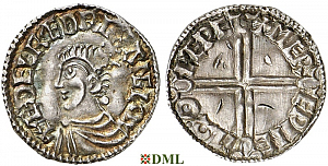Денарий, Англия, Æthelred II (978-1016), м.д. Lewes, монетарий Merewine, North 774