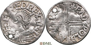 Денарий, Англия, Æthelred II (978-1016), м.д. London, монетарий , North 774