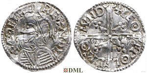 Денарий, Англия, Æthelred II (978-1016), м.д. London, монетарий Leofwold, North 775