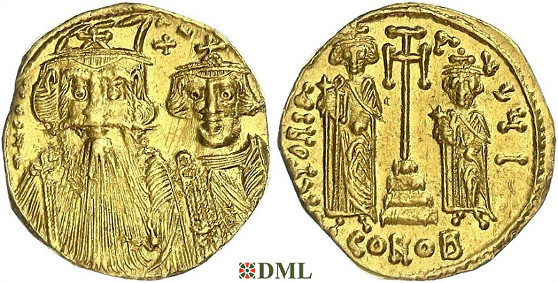 Солид, Византия, Constans II (641-668) и Constantine IV (654-668), м.д. Constantinople