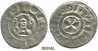 Денарий, Германия, Саксония, Anonymous bishop, м.д. Magdeburg, Dbg. 1330