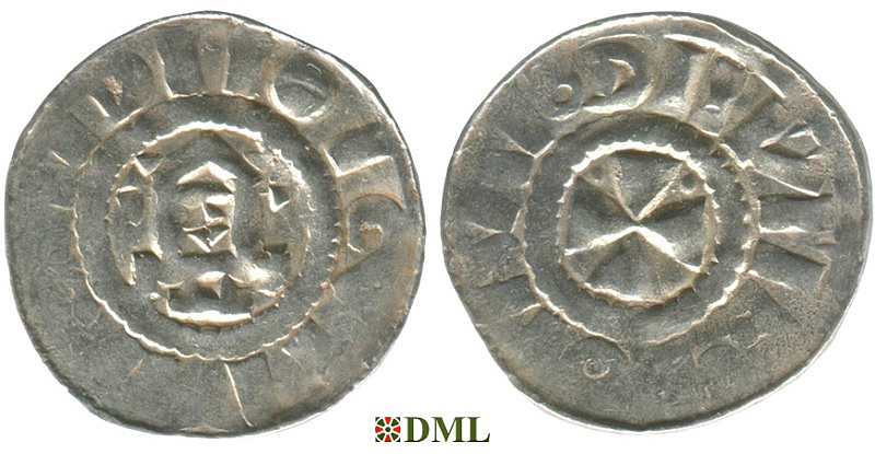 Денарий, Германия, Саксония, Anonymous bishop, м.д. Magdeburg, Dbg. 1330