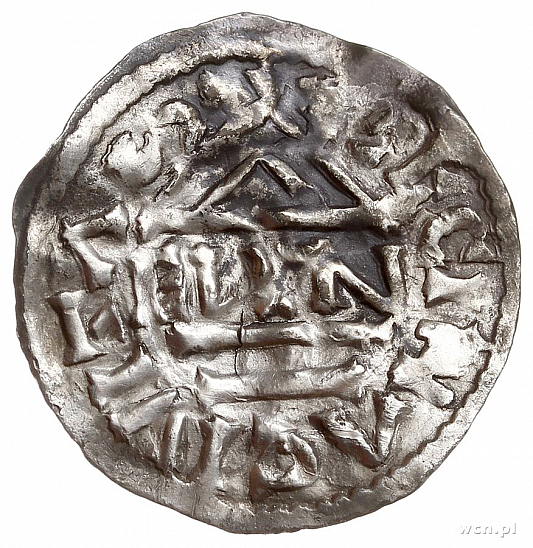 Денарий, Германия, Бавария, Hg. Heinrich II (985-995), м.д. Regensburg, монетарий ELIN, Hahn 1976, 22c2