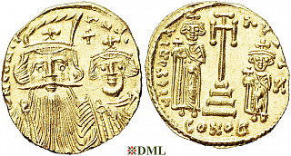 Солид, Византия, Constans II (641-668) и Constantine IV (654-668), м.д. Constantinople