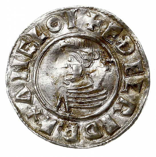 Денарий, Англия, Æthelred II (978-1016), м.д. York, монетарий Cetel, North 777