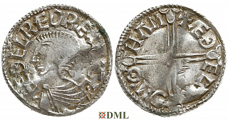 Денарий, Англия, Æthelred II (978-1016), м.д. Southampton, монетарий Æthelwerd, North 774