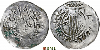 Денарий, Германия, Швабия, Heinrich II (1002-1024), м.д. Esslingen, Dbg. 951