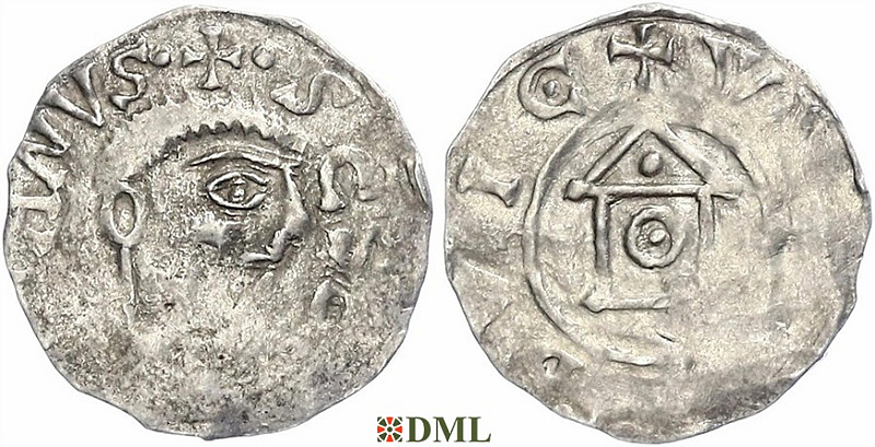 Денарий, Германия, Франкония, Meinhard I (1018-1034), м.д. Wurzburg, Dbg. 859