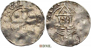 Денарий, Германия, Франкония, Konrad II (1024-1039), м.д. Mainz, Dbg. 790