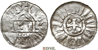 Денарий, Германия, Саксония, Anonymous bishop, Sachesnpfennig, Kilger 2000, KN 1